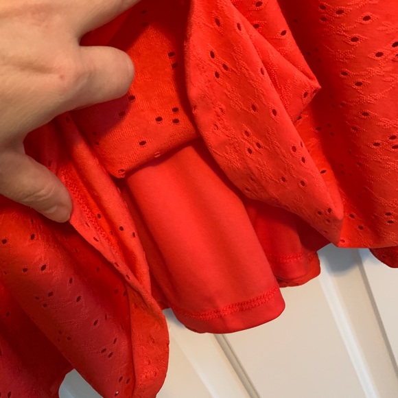 NWOT London Style Collection, Coral Color Eyelet Dress, Women's Size 12 - Picture 3 of 10